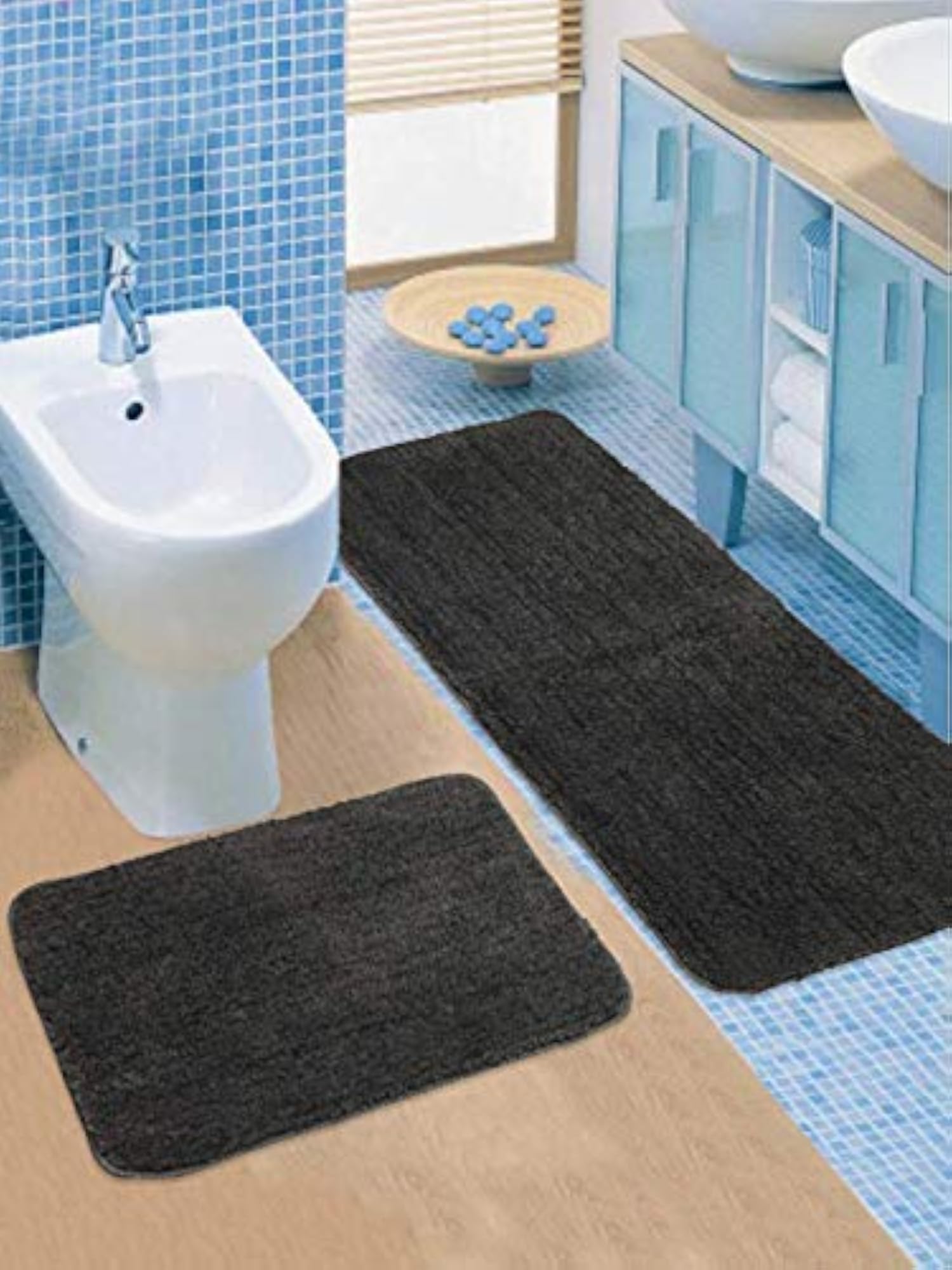 Microfiber Anti Slip Mat & Runner, Grey