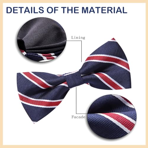 Image of AUSKY 8 PACKS Elegant Adjustable Pre-tied Bow Ties for Men Boys (1&4&5&6&8 Pack for option)