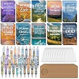 20 Set/80Pcs Christian Gift Including Bible Verse Notebooks Scripture Pens Prayer Tags, Church Journals Notepads Bible Verse Gifts for Women Men Christian Christmas Inspirational Religious Party Gifts
