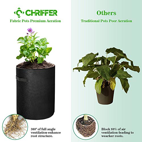KAUFAM 5 Pack Plant Grow Bag 15 Gallon for Potato Tomato Carrot & Other Vegetable with Harvest Window and Handles, Easy to Use Flower Non-Woven Growing Bag Planting Box Container Garden Indoor Outdoor - Thumbnail 2