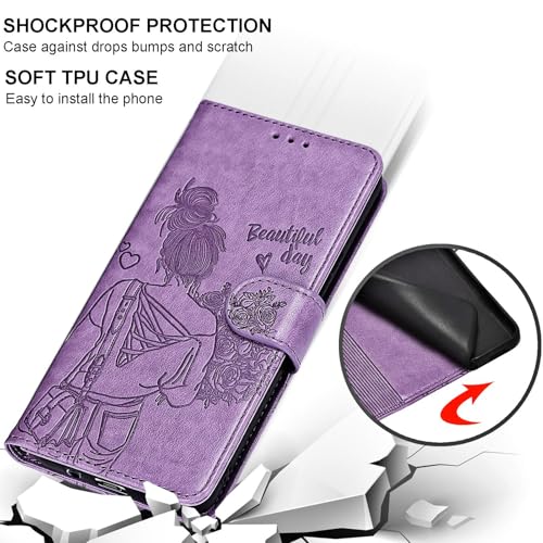 Housse antichoc iPhone 17 cuir violet contre chutes avec support - 7