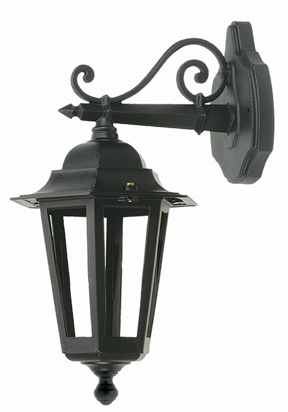 Licht-Erlebnisse Schwarze Wandlampe Außen Aluminium IP44 Haus Rustikal dekorativ HYSAIA Lampe Outdoor Hof Haustür Hauseingang