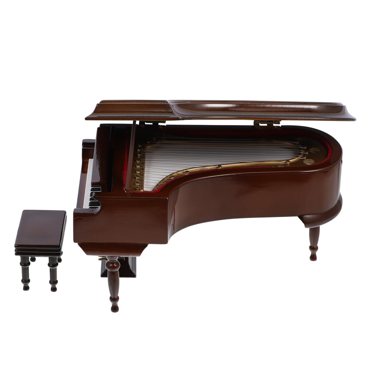Caja de Música Portátil en Plástico y Madera Forma de Piano Mini Obsequio Creativo Decoración de Escritorio para Amantes Música