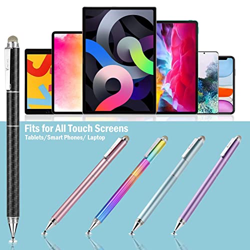 Image of Capacitive Stylus Pen, 4-in-1 High Sensitivity and Precision Touch Screen Stylus Clear Disc Tip,Black Rubber Tip &Mesh Fiber Tip Compatible with Universal Touch Screen Device (Ice Blue)