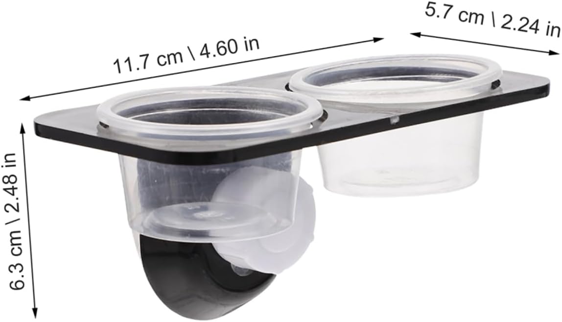 Angoily 4sets Reptile Feeding Ledge with Cups Dual Compartment Water Feeder and Food Dish for Terrarium for Bearded Dragons Geckos Frogs and Tortoises Easy to Clean Design