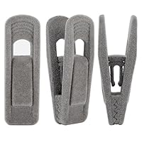 Corodo Velvet Hangers Clips, 20 Pack Non-Slip Hanger Clips Strong Coat Hanger Clips, Removable Clothes Clips, Grey