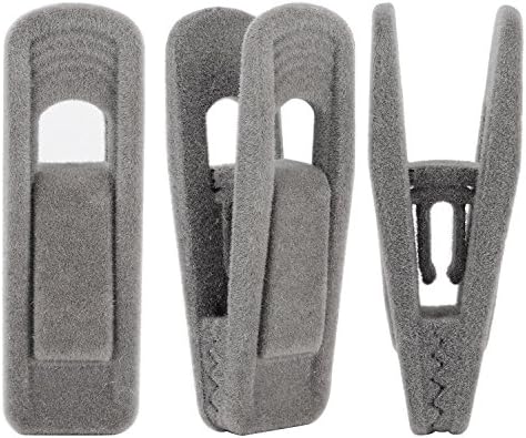 Corodo Velvet Hangers Clips, 20 Pack Hanger Clips for Use with Slim-line Clothes Velvet Hangers, Grey Strong Finger Clips for Hangers