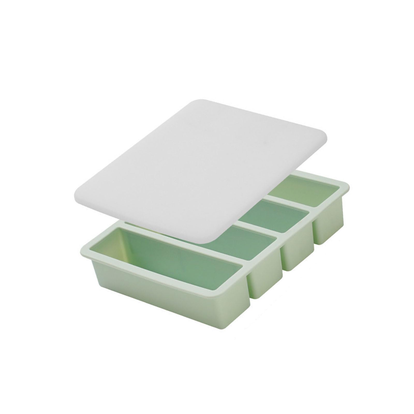 LUCKGONI 4 Cavity Silicone Tray With Lid For Whiskeys Pubs And Home Cocktails Sturdy Flexible Freezers