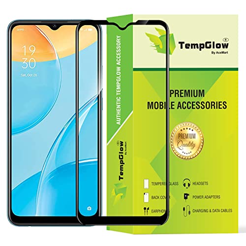Image of Screen Protector for Oppo A15 (Black) Tempered Glass Edge-to-Edge 6D Screen Guard With Installation Kit
