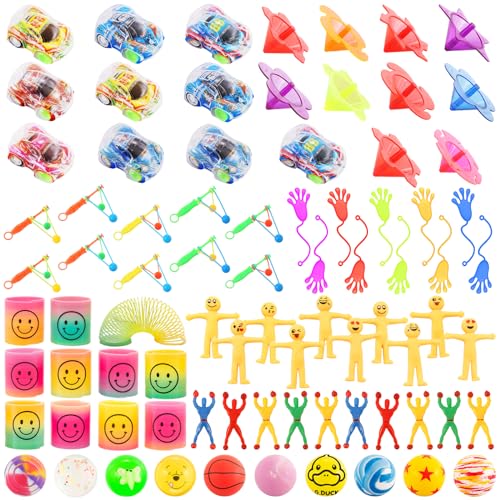 Vexlyn 82 PCS Unicorns Party Bag Fillers for Kids, Unicorns Themed Birthday Party Supplies Include Bouncy Balls Spinning Tops Rainbow rings Pull-Back Cars Wall Climbers For Boys Girls Surprise Gift
