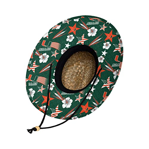 Image of FOCO Miami Hurricanes NCAA Americana Straw Hat