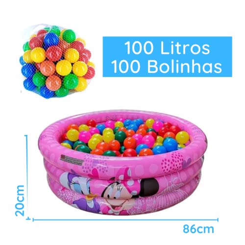 Piscina de Bolinhas 100 Litros + 100 Bolinhas Minnie
