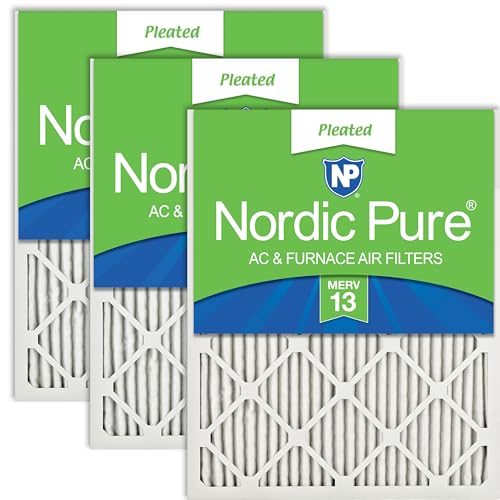Nordic Pure 14x20x1 (Actual Size: 13 1/2 x 19 1/2 x 3/4) Pleated MERV 13 Air Filters 3 Pack