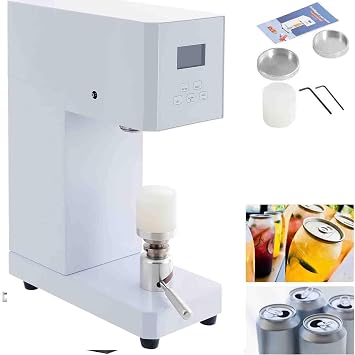 Commercial Soda Can Sealer | 5.5cm-17cm Adjustable Height & 4-6s Cycle | Aluminum/Plastic Bottle Sealer,Electric Cup Sealer Machine Beverage Seal Machine for Cafes/Restaurants,A