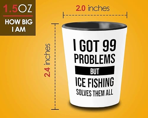 Miniatura 4 de I got 99 problems Shot Glass 1.5oz - Pesca en hielo Resolves - Bass Fishing Spooler Boat Lovers Señuelos Rod Funny Fisher Broma al aire libre