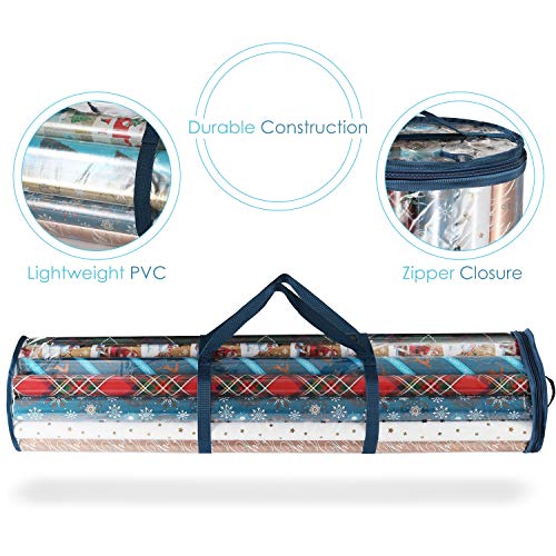 image for Hearth & Harbor Wrapping Paper Storage Container - Clear Wrapping Pape