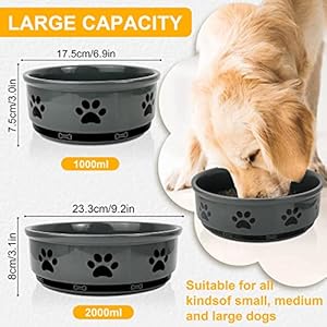 Ceramic Pet Bowl for Dogs and Cats Weighted Nonslip Dog Bowls Food and Water Dish Durable Pets Feeding Bowls Suitable for Small Medium and Large Dogs Grey 36 Oz  Cucciolini Doodles Ceramic pet bowl for dogs and cats weighted non slip dog bowls food and water dish durable pets feeding bowls suitable for small medium and large dogs grey 36 oz   cucciolini doodles
