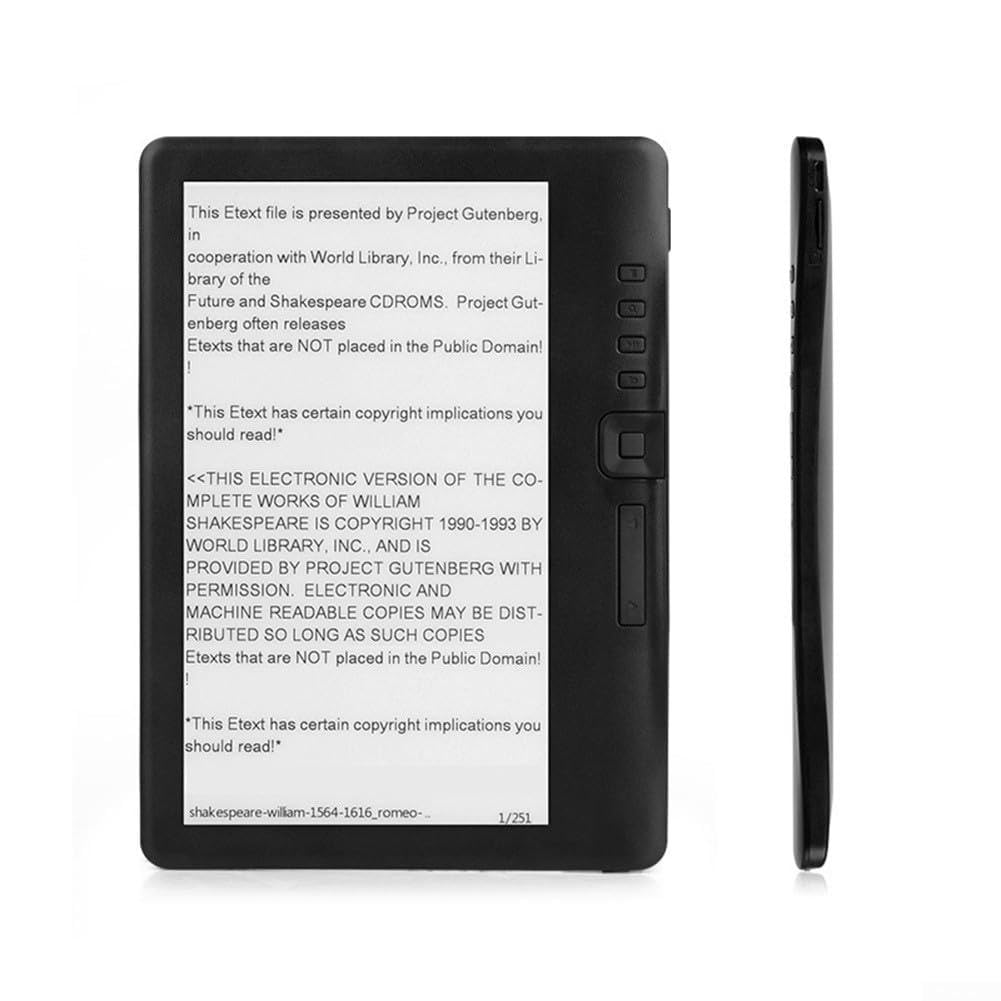 Lettore di ebook da 7 pollici con luce intelligente regolabile, e-reader portatile per supporto PDF EPUB, memoria espandibile fino a 128 GB, memoria espandibile fino a 128 GB, durata della batteria