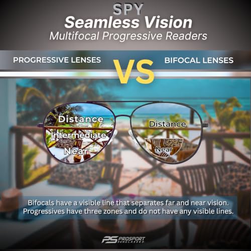 Image of proSPORT Multifocal Progressive 3 Magnifications in 1 Lens No Line Computer Gaming Reading Glasses for Men & Women