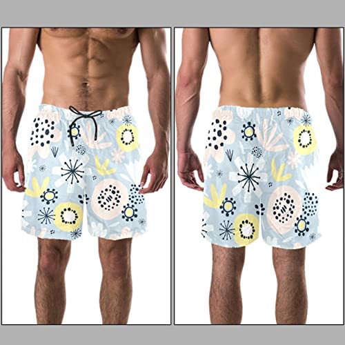 JDEZ Maillots de Bain pour Hommes Short de Plage imprimé Fleurs - 3