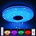 36W LED Deckenleuchte Dimmbar mit Bluetooth Lautsprecher,LED Deckenlampe mit Fernbedienung oder APP-Steuerung,RGBW Farbwechsel,Einstellbar für Schlafzimmer Küche Kinderzimmer Wohnzimmer
