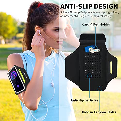 Tdlirh Phone Armband For Running Cell Phone Armband With Zipper Pocket For Earbuds Car Keys thumb #4