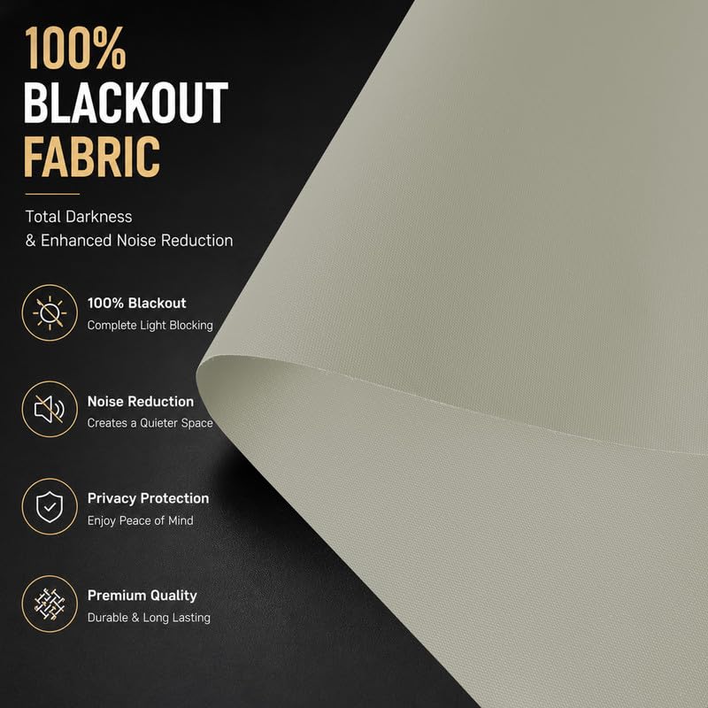 Image of 100% Blackout Roller Blind for Windows|Room Darkening & Privacy Protection Window Shade Blinds|Home, Bedroom, Living Room & Office|Ivory, 2X4 Feet, Pack of 1