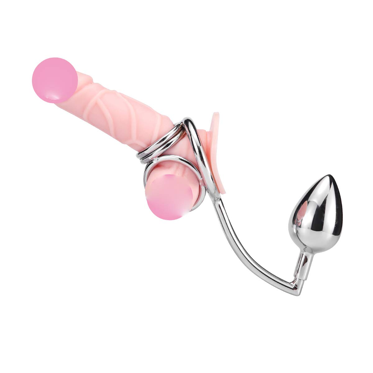 Fetisch Stahl Edelstahl Anal Haken mit Cockring Abnehmbare 3 Größe Metal Analkugel Stecker Unisex Anal Plug Set für Liebhaber