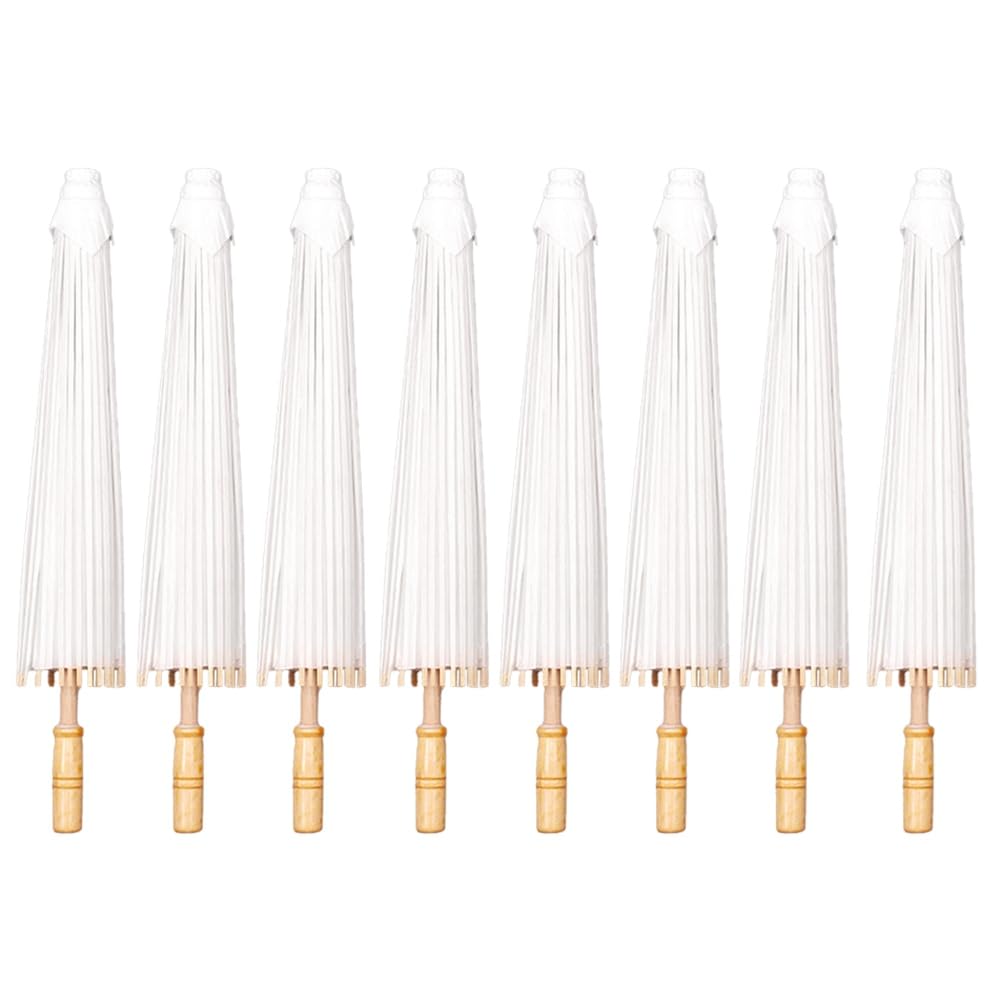 Begchy 8 X Paper Parasols Wedding Gift 84Cm Bamboo Umbrellas For Bridal Shower Table Decorations Photo Props