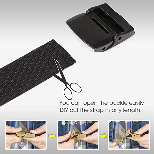 Jasgood Nylon Outdoors Hiking Unisex Belt Tactical Gun Belt Police Duty Belt With 2 Plastic Nickel Free Buckle,1-2 Black 2-Pant Size Below 43" #TOP3