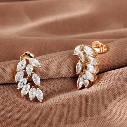Boucles d'oreilles en Or 14K chic en forme de feuilles pour le quotidien
