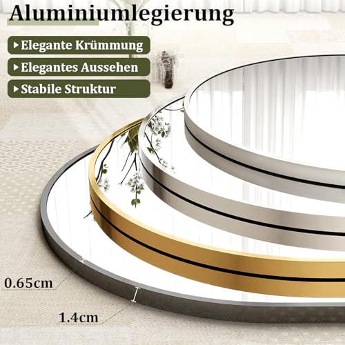 BEAUTYPEAK 165x60 cm Gewölbter Standspiegel, Bogen Ganzkörperspiegel hängend oder lehnend an die Wand, Bodenspiegel mit Ständer für Schlafzimmer, Wohnzimmer oder Ankleidezimmer, Weiß