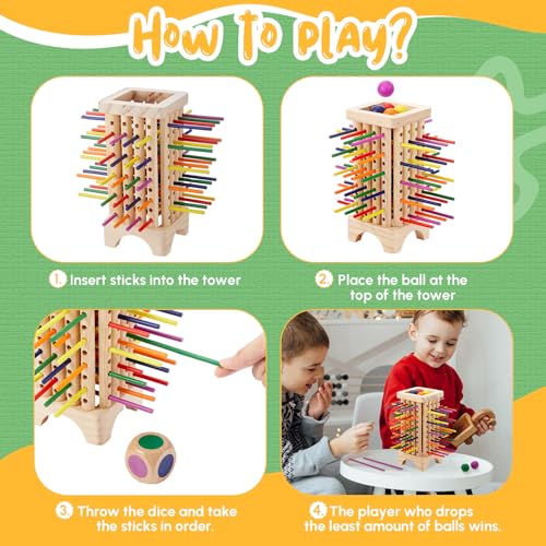 Juego Montessori de Madera con Palitos y Dados Educativo miniatura 5