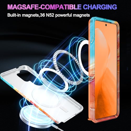 Casetego for Galaxy S26 Ultra Case,Compatible with MagSafe,[Military Grade Drop Test] Full Body Protection Slim Shockproof Rugged Marble Women Case for Samsung Galaxy S26 Ultra 5G 6.9 inch,Gold/Orange - image 5