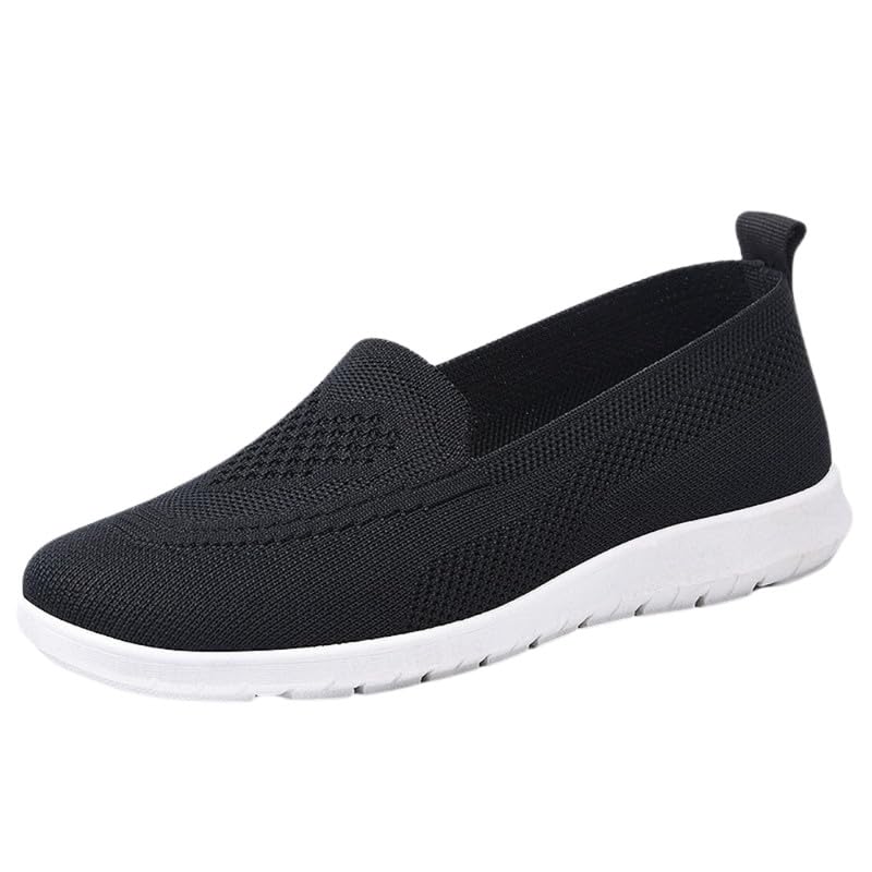 Comfortable Woven Cloth Shoes for Women – Soft Sole, Breathable, Perfect for Middle-Aged & Mothers| 38 | Black-image-41