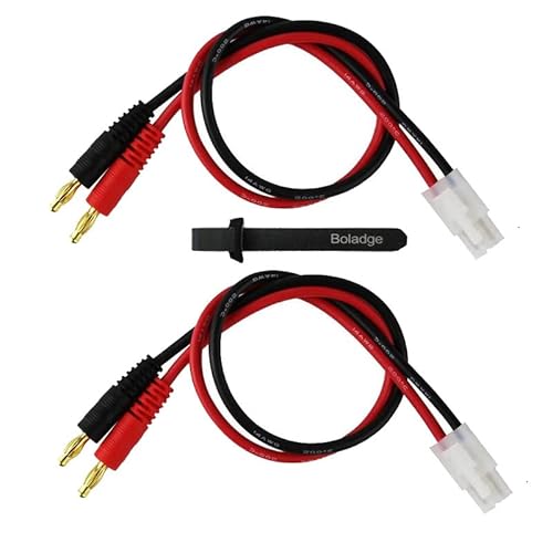 Boladge 2-Pack Conector Macho Tamiya a Conector de Balas Banana Macho Bullet 4.0mm 4mm Cable de Carga para Batería RC Lipo Cover