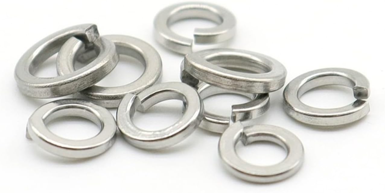CREAP 5/10/ 20/ 50pcs 304 Stainless Steel Spring Split Lock Washer Elastic Gasket M1.6 M2 M2.5 M3 M4 M5 M6 M8 M10 M12 M16 M24 M27 M30(M18 (10pcs))