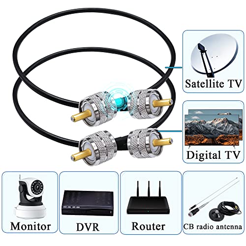 TUOLNK PL-259 Jumper Cable RG58 UHF Male to Male Low Loss 50 ohm CB Radio Coax Cable 20inch (50cm) SO239 Wifi Antenna Extension Cable for HAM Radio Antenna Analyzer 2 Pack - Image 4