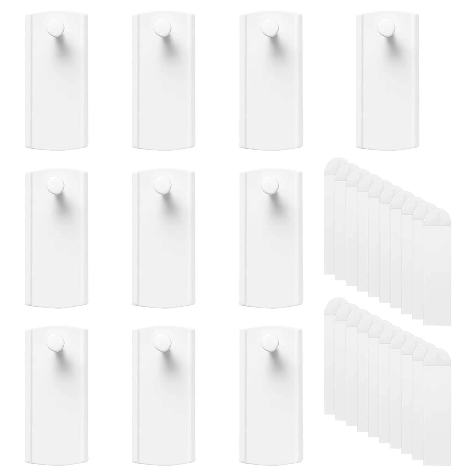 Picture Hooks No Nails, 10 Pack Command Picture Hooks with 20 Pictures Hanging Strips, Removable Adhesive Heavy Duty Wall Hanging Strips for Frames, Photos & Lightweight Decor (White, 7x3.5cm)