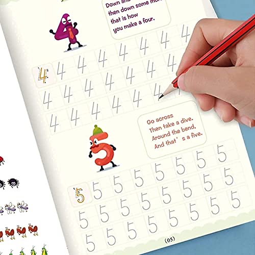ISIRONA-Magic-Practice-Copybook-for-Kids-4-Book-1-Pen-10-Refill-1-Grip-Magic-Book-for-Kids-Magic-Practice-Copy-Book-for-Kids-Reusable-Calligraphy-Books-for-Kids