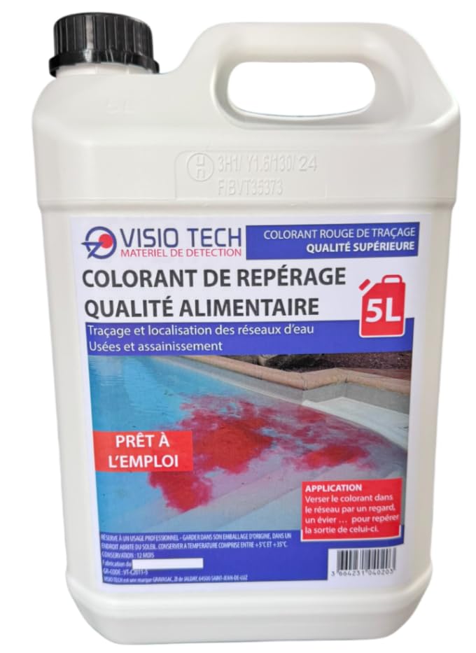 VISIO TECH Colorant de repérage ROUGE 5L, prêt à l'emploi