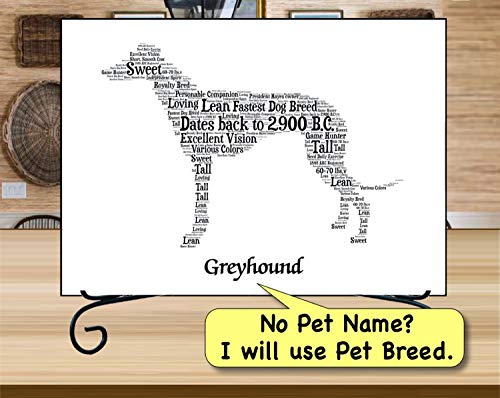 Greyhound Personalize Dog Art Print Unique Gift For Dog Lovers – Handmade Custom Present Idea For Mom, Dad, Or Furbaby Parent – Gift Wrap+Card Included #TOP2