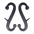 Pair Shutter Dog Scroll Black Hand Forged Iron Masonry | Renovator's Supply
