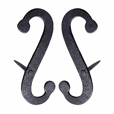 Pair Shutter Dog Scroll Black Hand Forged Iron Masonry | Renovator's Supply