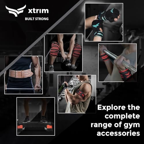 Image of XTRIM Unisex Ankle Straps with Metal D-Rings for Cable Machine, Red | With Padded Neoprene Support, For Glutes Workouts, Curls & Hip Abductors