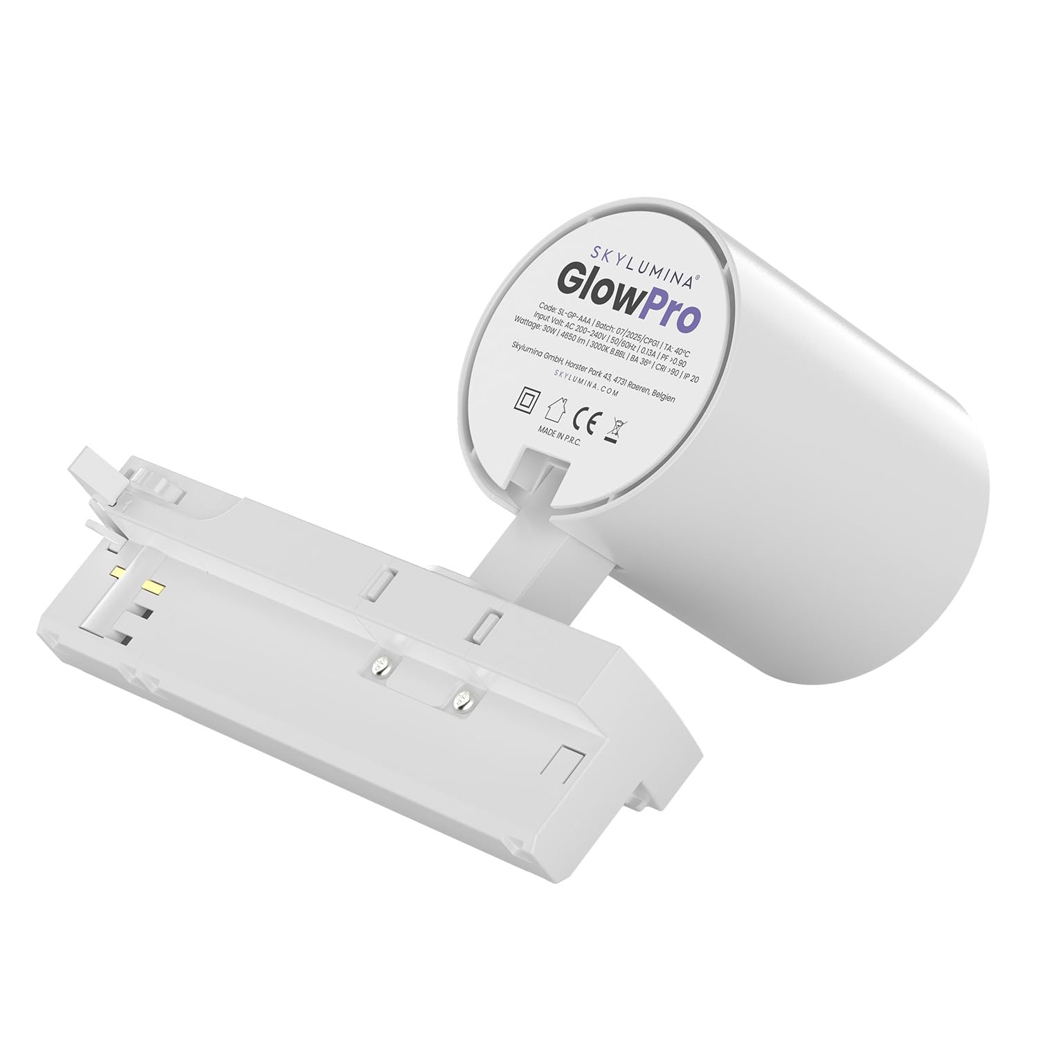 Schienenstrahler LED 30W 4650 Lumen 3000K CRI95 3 Phasen 4 Draht Brillantweiß