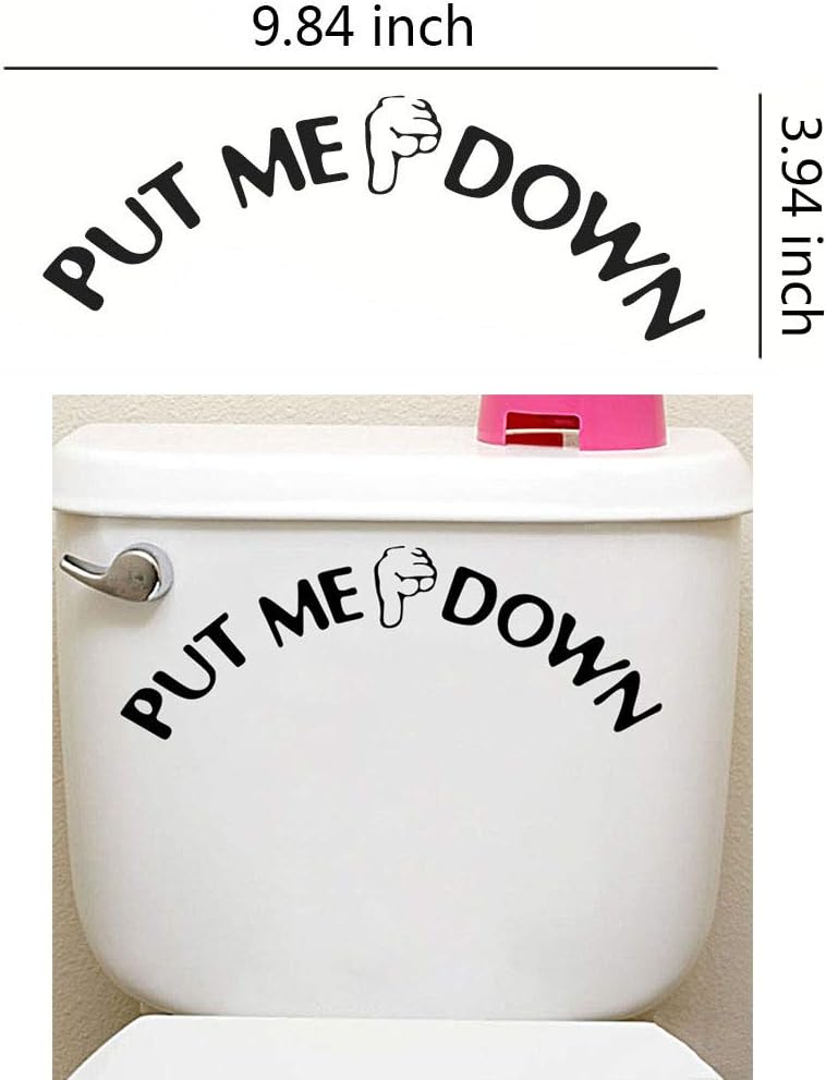 VinBee 4 Pack DIY Removable Washroom Toilet Seat Decal Funny Reminder Decoration Bathroom Sticker,Put ME Down