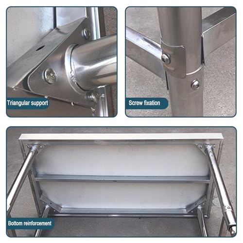 Mesa de trabajo de acero inoxidable resistente para cocina comercial y garaje, mesa de preparación perfecta para uso doméstico, estación de trabajo duradera y versátil