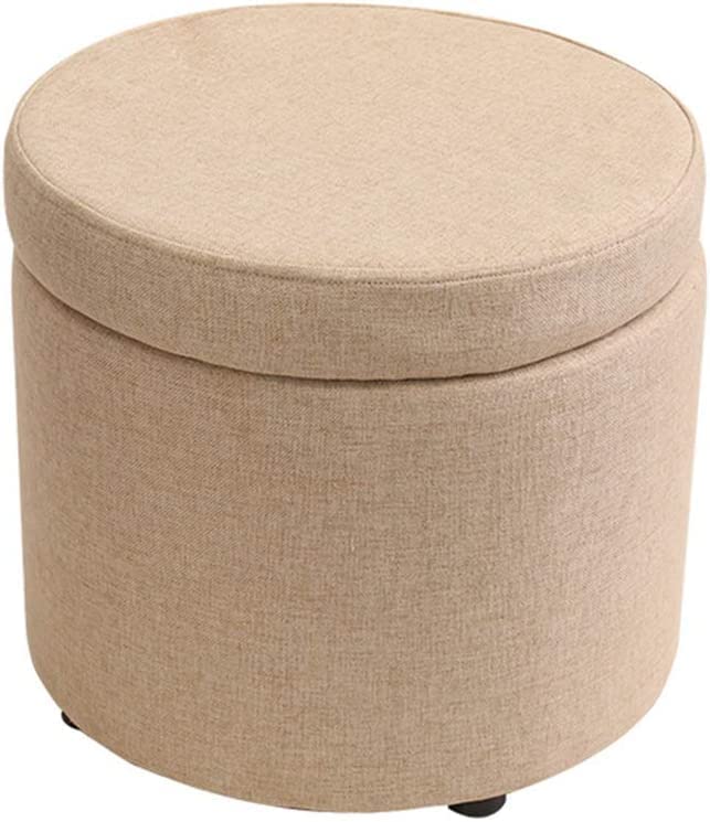 Pouf en lin haut de gamme avec coffre de rangement intégré