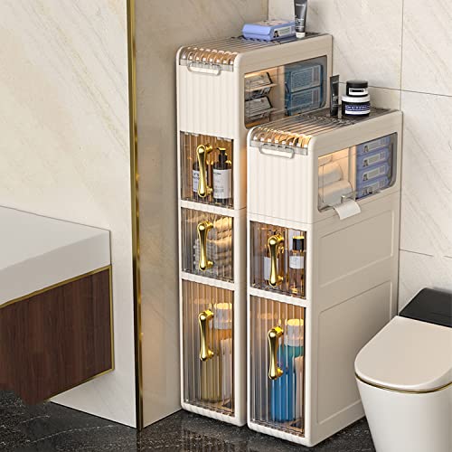 GFRYSBMQ Mueble de baño Delgado con 4 cajones y Estante de Almacenamiento de Cocina deslizable de 3 Niveles Mueble de baño Compacto